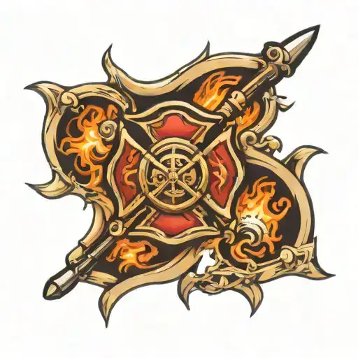 firefighter Maltese cross tattoo design idea
