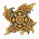 firefighter Maltese cross tattoo design idea