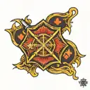 firefighter Maltese cross tattoo design idea