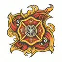 firefighter Maltese cross tattoo design idea
