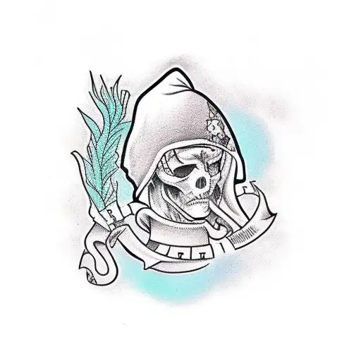 hip hop con calaberas tattoo design idea