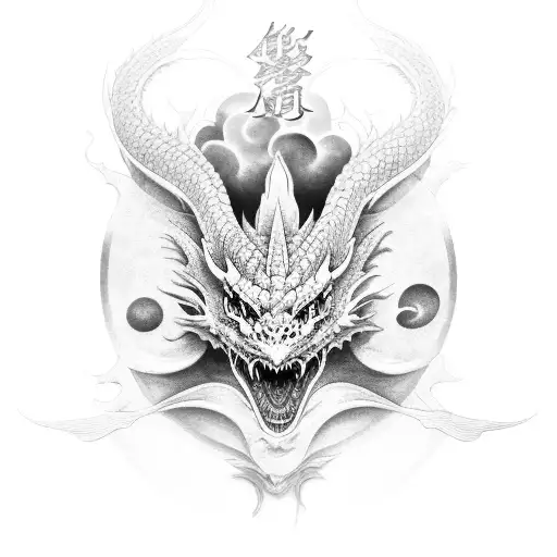 japanese nordic dragon tattoo design idea