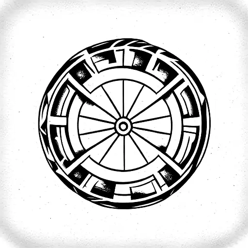 cartoon wagon-wheel character tattoo design idea