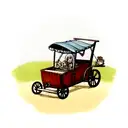 cartoon wagon-wheel character tattoo design idea