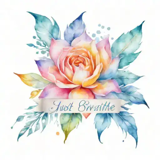 just breathe tattoo design idea