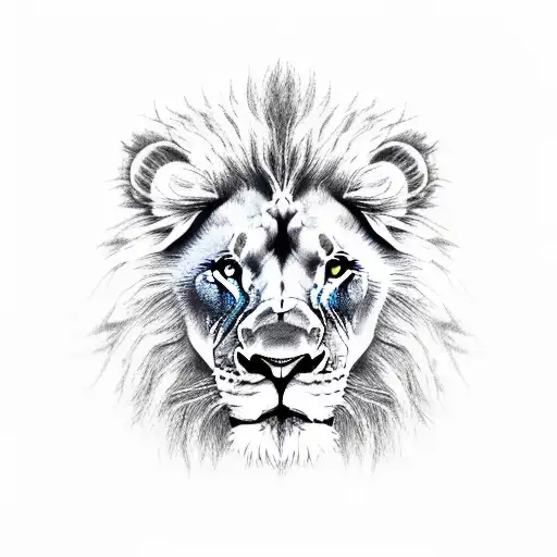 Be brave lettering lion tattoo Royalty Free Vector Image