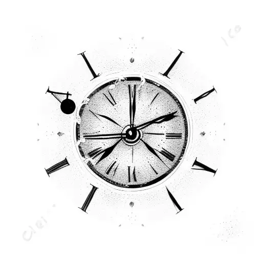 old clock melting tattoo design idea