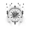 old clock melting tattoo design idea