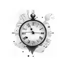 old clock melting tattoo design idea