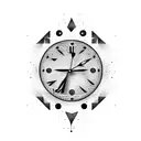 old clock melting tattoo design idea