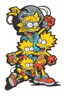 bart and lisa Simpson tattoo design idea