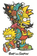 bart and lisa Simpson tattoo design idea
