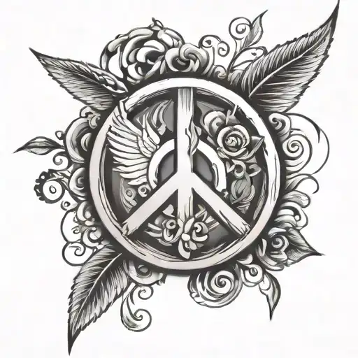 3d peace sign tattoo tattoo design idea