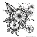 11:11 and dandelion puff tattoo design idea