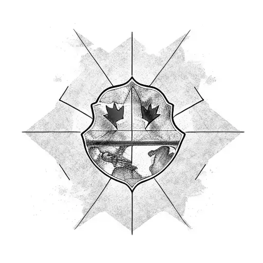 map of Dominican Republic, Canadian flag tattoo design idea