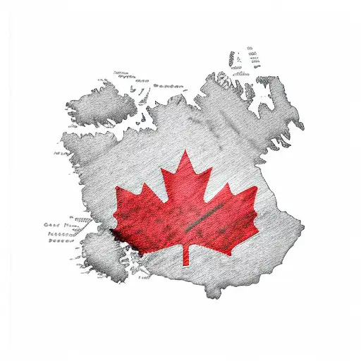 map of Dominican Republic, Canadian flag tattoo design idea