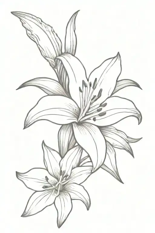 easter lily flower tattoo design idea