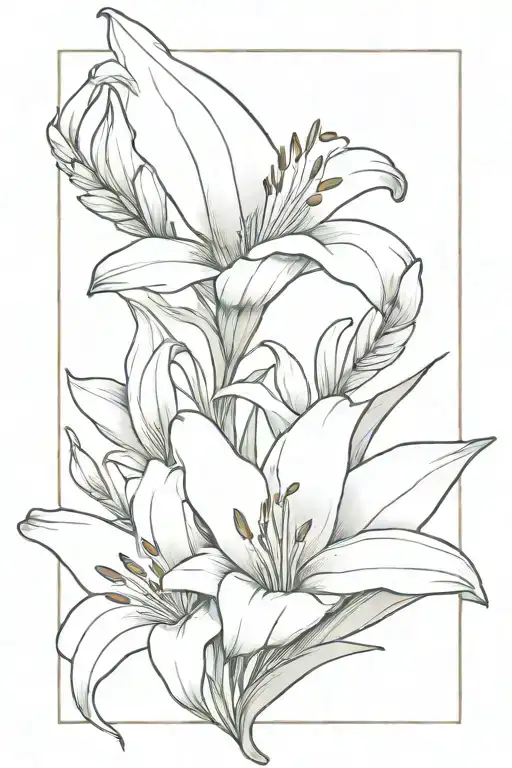 easter lily flower tattoo design idea