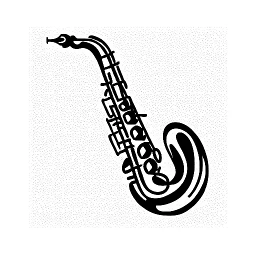 saxophone tattoo design idea
