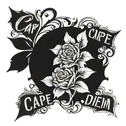 Carpe diem tattoo design idea