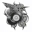 biomechanical tattoo design idea