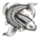 yin yang koi fish tattoo design idea