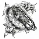 yin yang koi fish tattoo design idea
