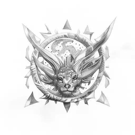 Uma sereia com o quadril largo nadando em um mar de engrenagens tattoo design idea