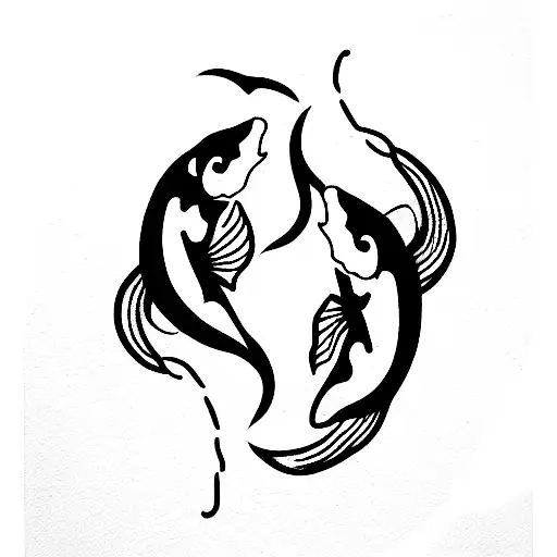 2 koi fish  tattoo design idea