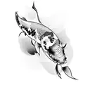 2 koi fish  tattoo design idea