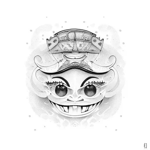 mascaras de comedia y drama estilo japones tattoo design idea