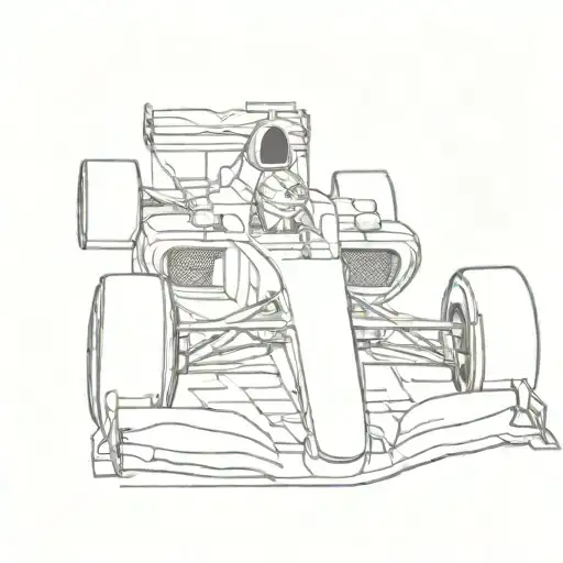 formula 1 car driving tattoo design idea