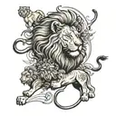 lions and pathway leading towards tattoo design idea