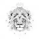 lion in mandala tattoo design idea