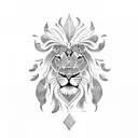 lion in mandala tattoo design idea