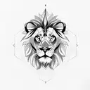 lion in mandala tattoo design idea