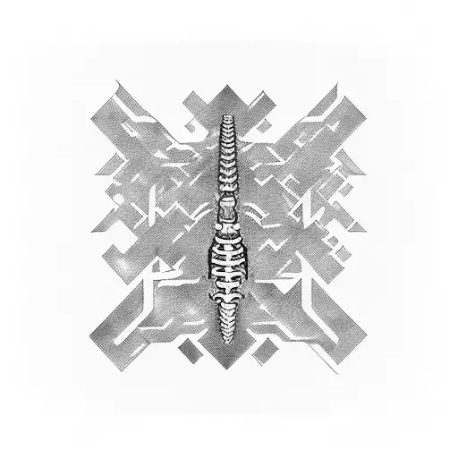 spinal column tattoo design idea