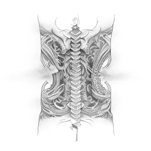 spinal column tattoo design idea