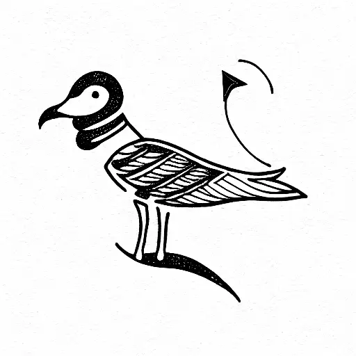 surfing seagull tattoo design idea