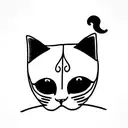 surfing cat tattoo design idea