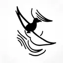 black cat seagull tattoo design idea