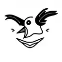 black cat seagull tattoo design idea