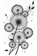 dandelion blowing tattoo design idea