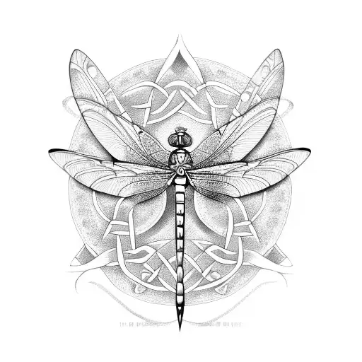 Celtic dragonfly  tattoo design idea
