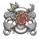 handcuff and 265 tattoo design idea