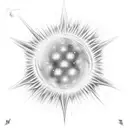 Starburst with universe and clouds tattoo design idea