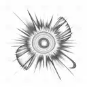 Starburst with universe and clouds tattoo design idea