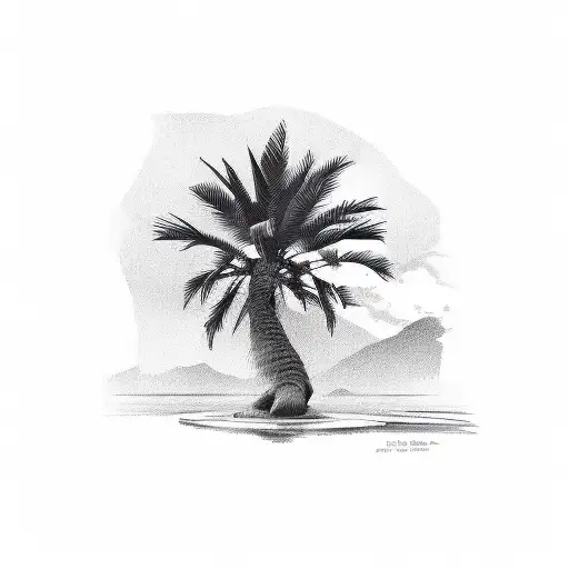 One Palm Tree tattoo design idea