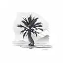 One Palm Tree tattoo design idea