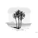 One Palm Tree tattoo design idea